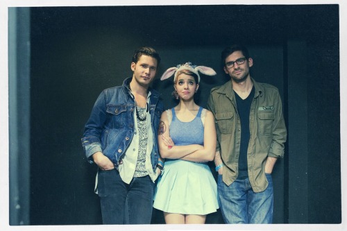 Melanie Martinez with her music men, Miles Nasta (right) and Mike Squillante (left) on their DollHou