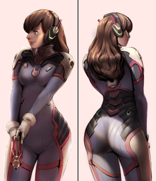 i finally made a front version of the dva butt– i mean dva sketch i did a long time ago