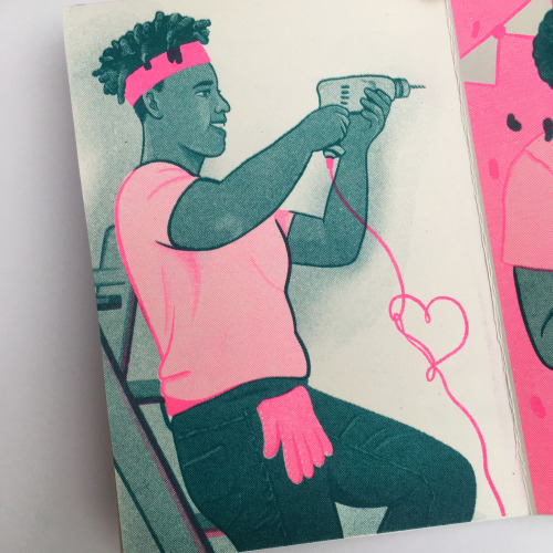 thequeenofbithynia:The second volume of my butch zine is here! Riso printed in teal and fluorescent 