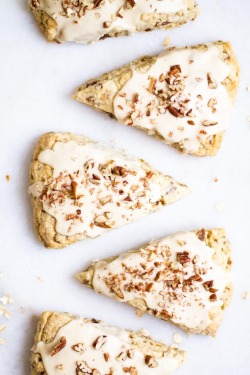 fullcravings:  Glazed Maple Oatmeal Scones