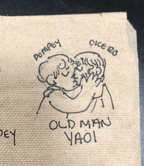 Pompey And Cicero Making Out Sloppy Style In The Senate. Is This Anything