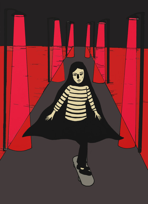 ronicortezart:  A Girl Walks Home Alone At Night , 2015 Roni Cortez I just got A Big Cartel up and R