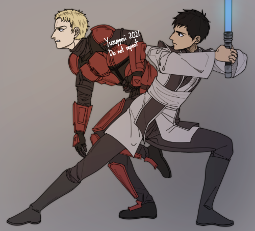 yuzuppoii:A Reibert x Mandalorian commission, I liked how it turned out so here it is!! ½ o