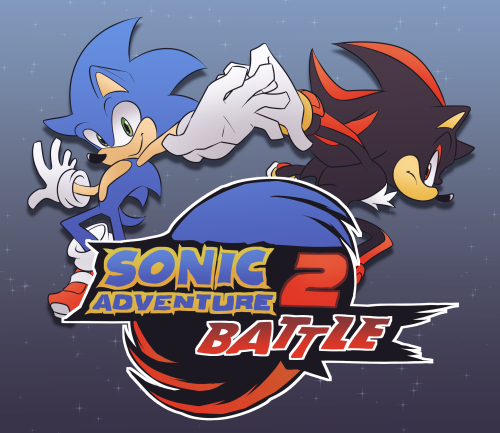 felt like redrawing the SA2 battle cover (or at least just the portion with sonic and shadow) for fu