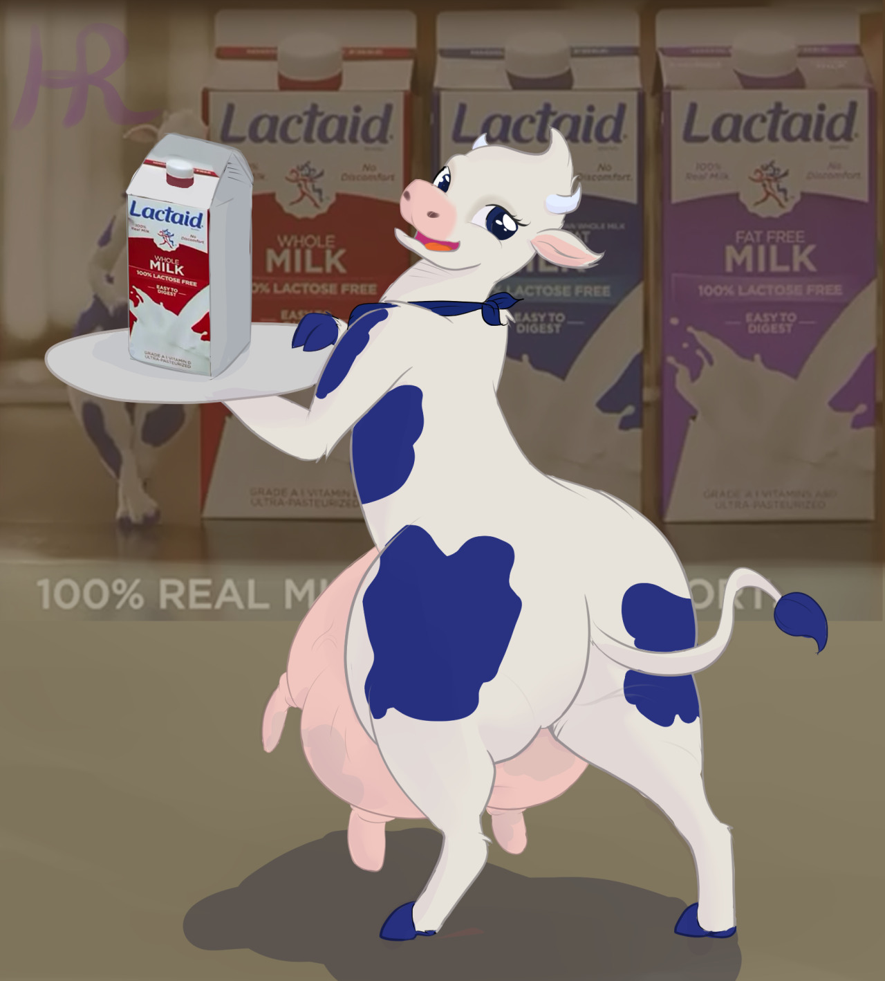 https://www.youtube.com/watch?v=qvW-lAFmZ7cI took a wack at the Cute cow mascot from