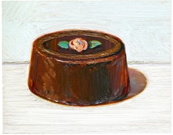 thunderstruck9:  Wayne Thiebaud (American, b. 1920), Camellia Cake, 1995. Oil on panel, 11 x 14 in.