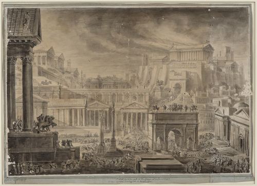 hismarmorealcalm: Luigi Rossini (1790-1857)  The Monte Capitoline and Roman Forum  The Tem