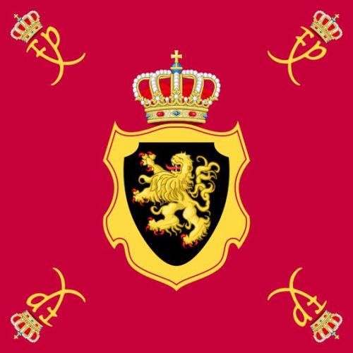Royal standard of king philip of BelgiumLeve de koning  vive le roi