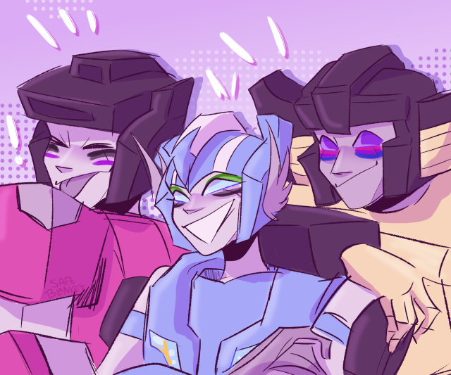 Breakneck is aromantic but I headcanon Sunsteaker as bi and Sideswipe as ace 👀