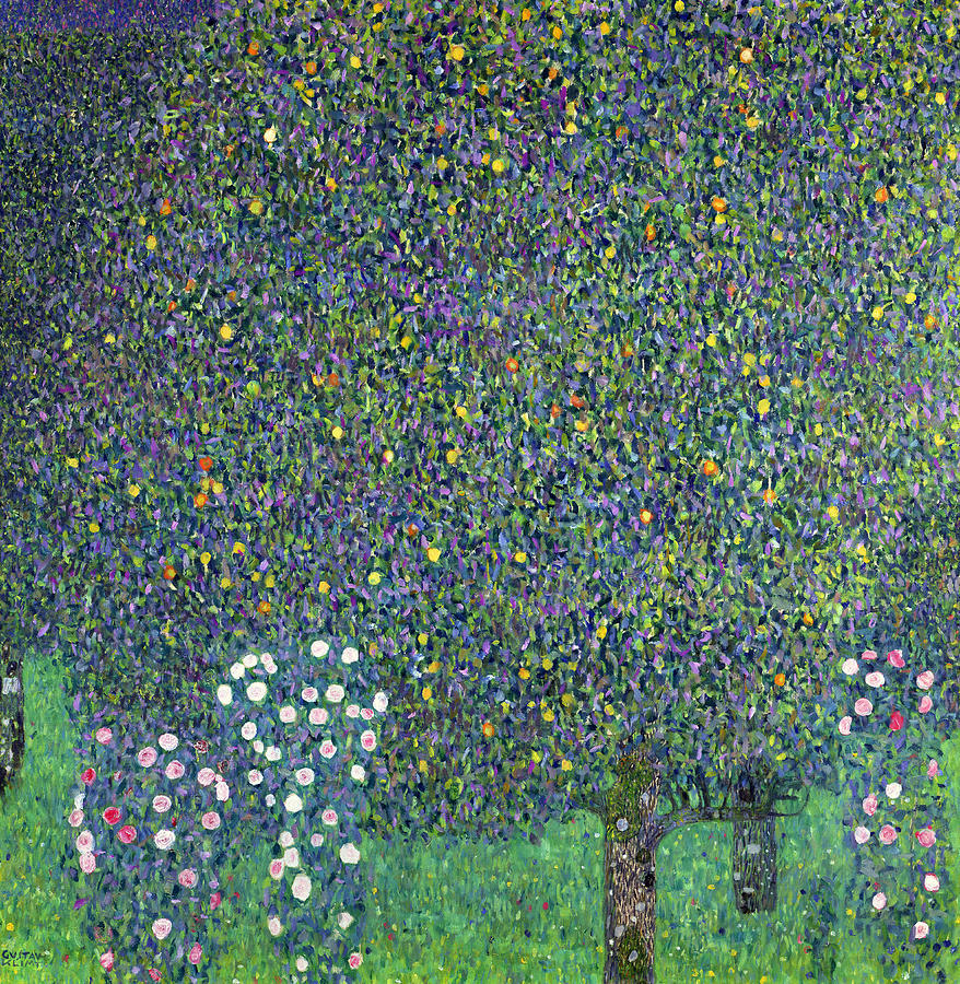 intheshadowplay:  Gustav Klimt, Roses Under The Trees, 1905 