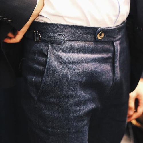 Denim trousers by @kevinseahgroup#SuitsandShirts #denim #jeans #bespoke #kevinseah #bespoke #tailori