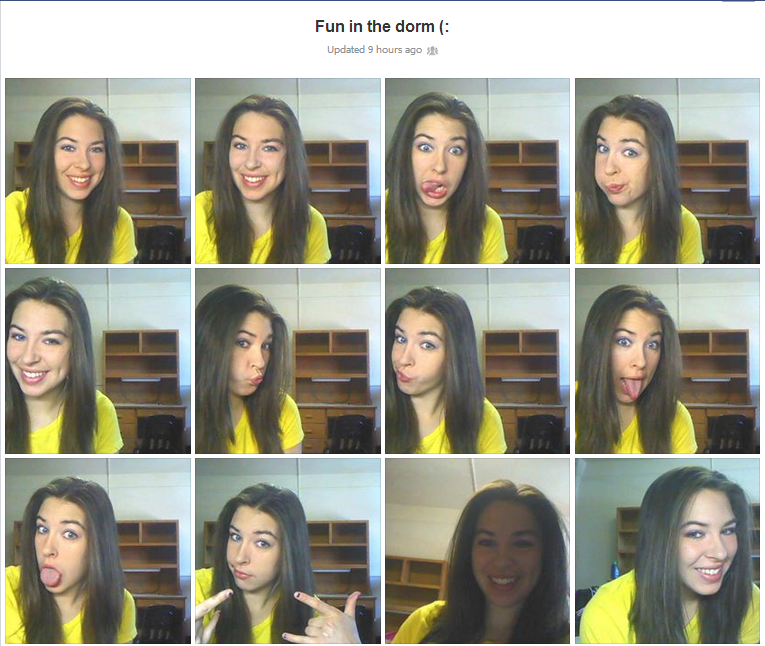 frickmanda:  so this girl on my facebook took 33 selfies in her new dorm today 