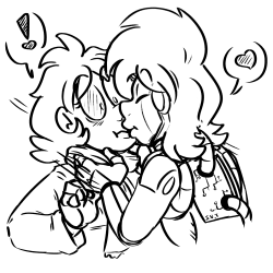 sudden smooch!!kissing is hard to draw but
