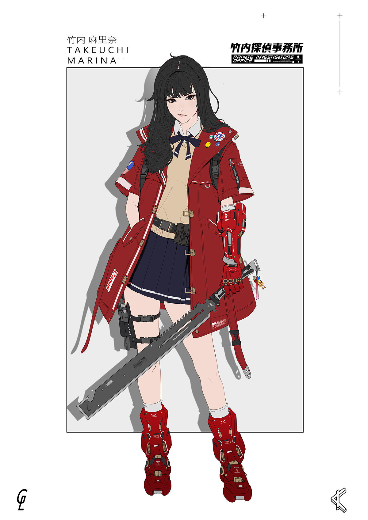 astromech-punk:  Cyberpunk Schoolgirls by Gharliera