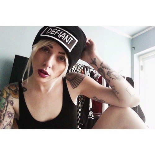 alysha:  This beanie fits my mood perfectly today 😈 thanks @defiantorderclothing! (at defiantorderclothing.com) 
