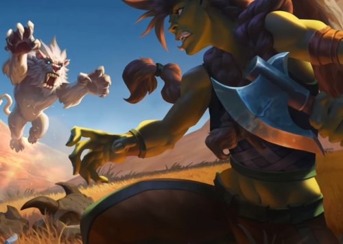 shamanofthewilds:Appreciation post for the orc in the new Hearthstone trailer, Forged in the Barrens