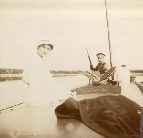  Tsarevich Alexei Nikolaevich Romanov pretending to “shoot” his sister Grand Duchess Tat