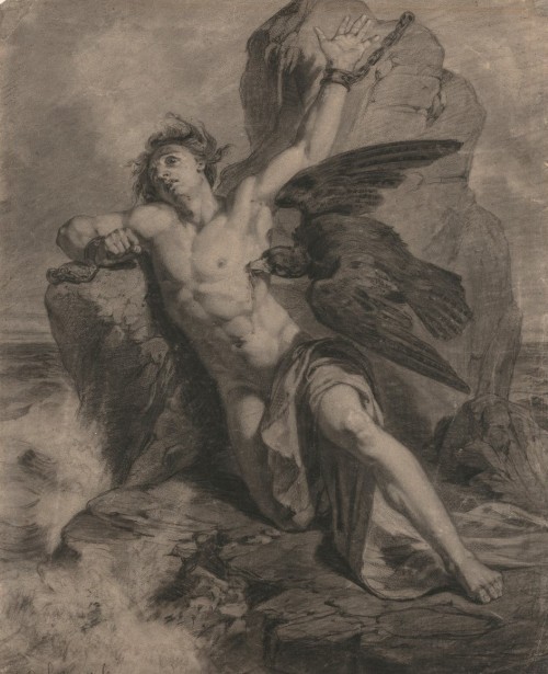 Prometheus Bound (19th century / Charcoal on paper) - Christian Schussele