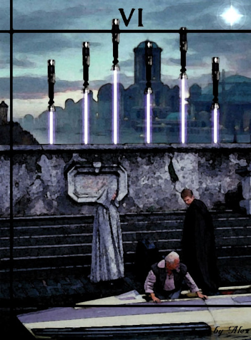 Song:Anakin and Padmé (Kevin Kliner) Padme and Anakin as Six of Swords - The card shows that you a