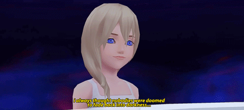 N: I Always Thought Nobodies Were Doomed To Fade Back Into Darkness..R: Yeah, But You And I Didnt. We