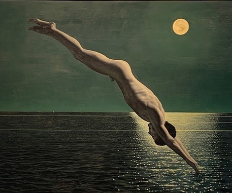 antonio-m:  Night Diver II, Study (2019), by David Ligare (1945-present), American.