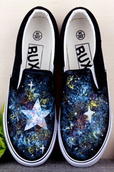 love-secretlydangerouscollection:  Sky Inspired  Hand-Painted Platform SneakersOO1