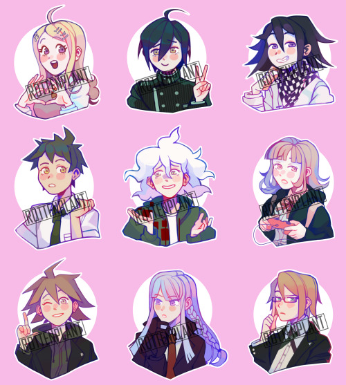 DANGANRONPA stickers now available on my redbubble!new sticker set is finally done, and this time it
