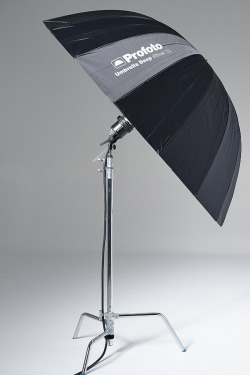 isisstudio:  The Profoto Umbrella Deep Silver XL, with optional -1.5 diffuser. Extra large umbrellas are popular among portrait, people and fashion photographers. They create a smooth but yet distinctive light that allows the user to illuminate an entire