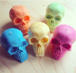 Oreoqirl:  New Larger Size Rainbow Skull Candle Set 100% By Embercandleco On We Heart