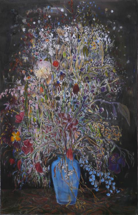 Alice Brasser (Dutch, b. 1965, Alkmaar, Netherlands) - Blue Vase, 2017, Drawings: Chalk, Charcoal, I