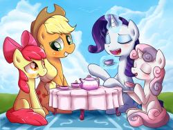 Ask-Pinkamena-Diane-Pie:  Sisterly Tea Party (Da Link) Requested By Tristan  :3