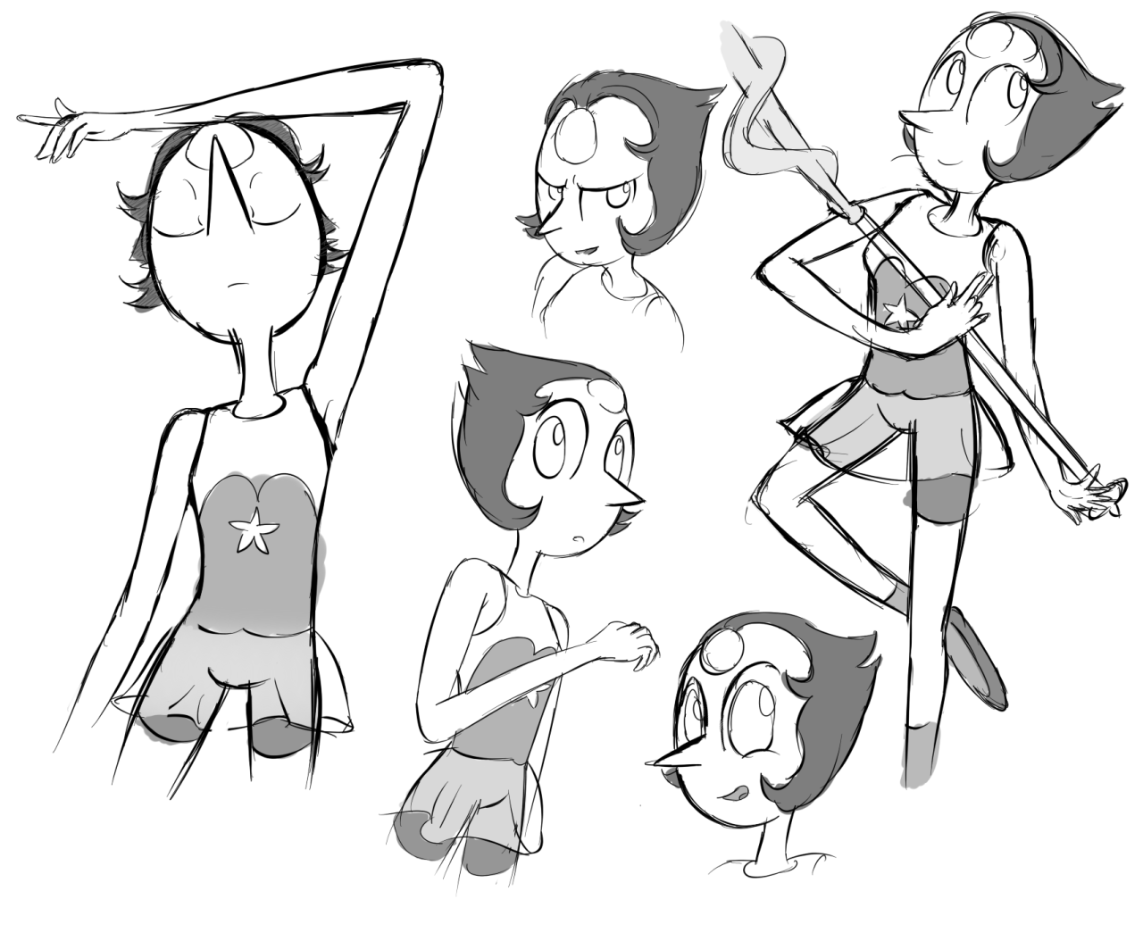 spikedmauler:  Practiced with Pearl’s body. Even WAY harder than the face, I tell