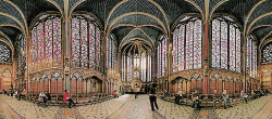 dracomahlfoys:  art history meme | [1/6] buildings - Sainte-ChapelleSainte-Chapelle’s architect carried the dissolution of walls and the reduction of the bulk of the supports to the point that some 6,450 square feet of stained glass make up more than