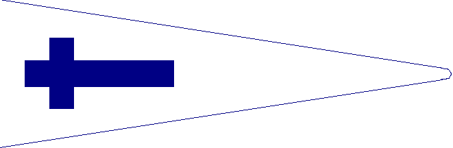 A US Navy church pennant. It is also sometimes called a worship pennant when it is used in connectio