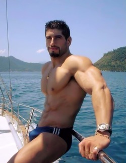 Muscular, hairless, and with a nice bulge