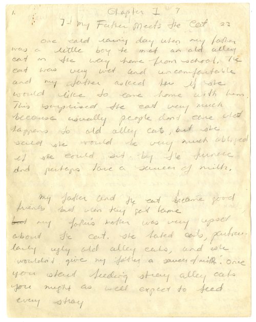 The handwritten first draft of My Father&rsquo;s Dragon by Ruth Stiles GannettRuth Stiles Gannet