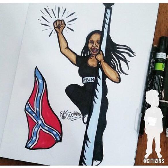 lejacquelope:  Bree Newsome takes down the Confederate flag in Charleston, South