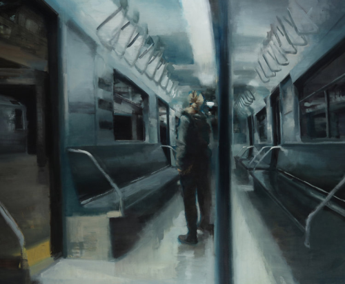 life-imitates-art-far-more:Kim Cogan (1977-) “Passenger” (2018) Oil on canvas