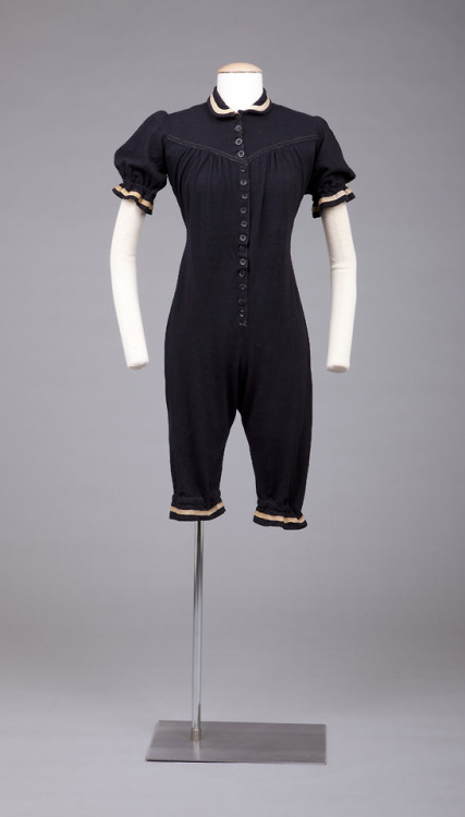 lookingbackatfashionhistory:• Bathing suit.Date: 1900-1910Medium: Wool button