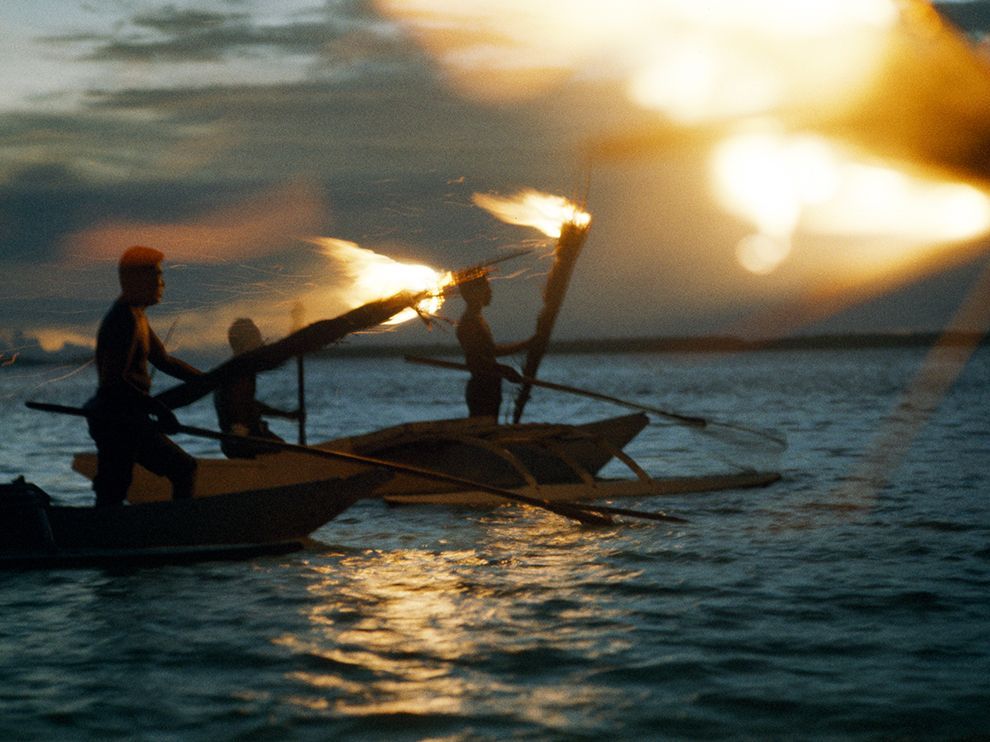 Fishing with fire in Kosrae, Micronesia.
Photograph by David Boyer, National Geographic