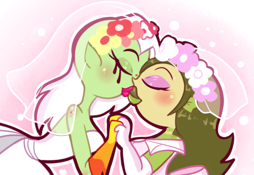princesscallyie:    I made this one post about character parallels between Tammy and Lord Dominator and one of the similarities was they were both featured in wedding dresses and I’ve been wanting to draw that for awhile now dA link Art Blog~   ;9