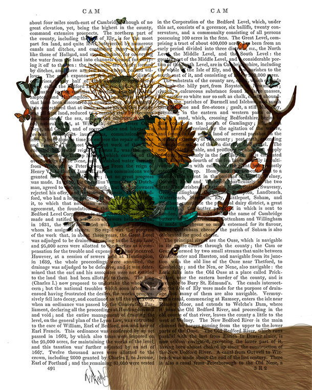 canvaspaintings:  The Mad Hatter Deer Print, Deer illustration deer Print Art Illustration