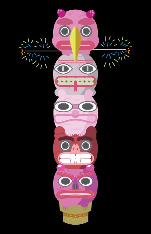 superpreciousgallery: “Ice Cream Totem” Dave Ortega, Somerville, MAwww.drawdavedraw.com 11”x17” Limi