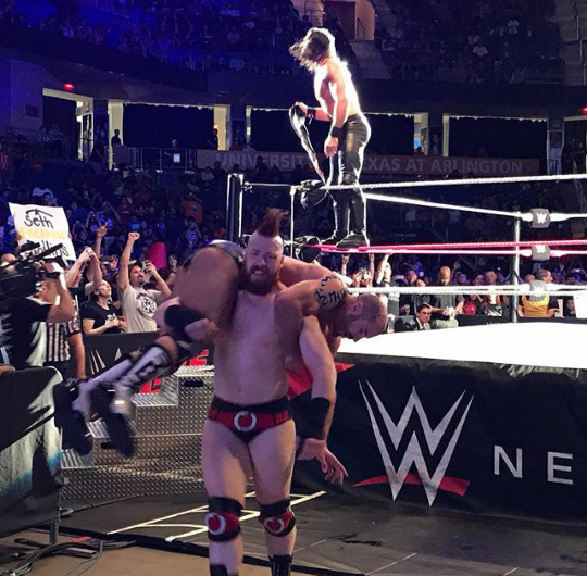 deidrelovessheamus:  Cesaro needed to be carried out of #WWEArlington tonight by