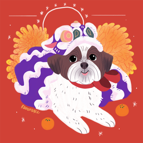 reimenaashelyee: Happy New Year! Hope you get lots of fish (and dog pats).Shop for merch: redbubble.