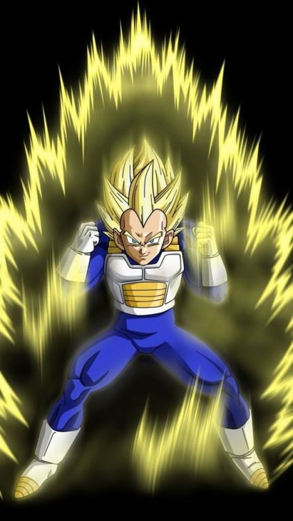 Vegeta, yellow power, anime, dragon ball super, minimal, 720x1280 wallpaper @wallpapersmug : https:/