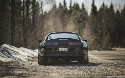 sickestwhips:  darkestvibez:  Supra pushing 1294WHP. Nice. http://www.speedhunters.com/2013/07/too-much-is-never-enough-a-1294whp-supra/  This is an amazing Supra.