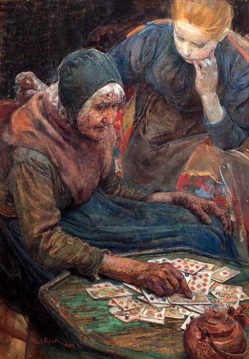 Paul Rink (Dutch, 1865-1903)  La cartomancienne/ The Fortune teller, 1898.