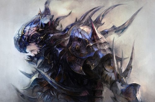 video-games-aesthetically:Final Fantasy XIV key artwork for Estinien – the Azure Dragoon.