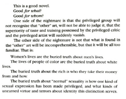 imfemalewarrior:  soracities: Joanna Russ, ‘Aesthetics’, How to Suppress Women’s Writing I’m reading this book right now and it talks about the biases that exist on the individual and societal level to delegitimize, bury, misattribute, or outright